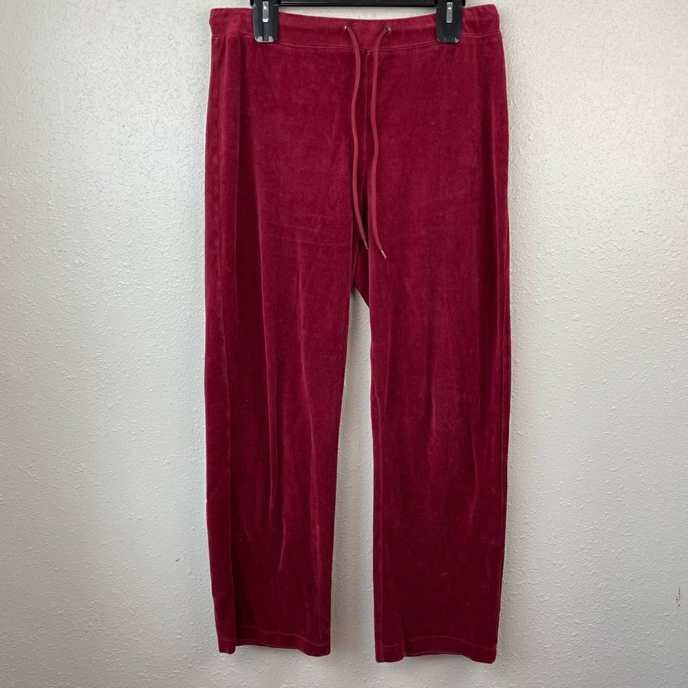 JW Sryle Red Velour Style Sweatpants Size M EUC